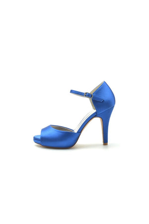 Party Simple Peep Toe Ankle Stap Pumps - KissProm