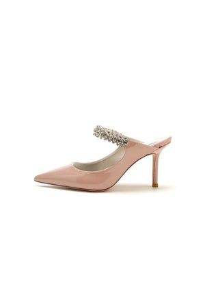 Leather Pointed Toe Wedding Shoes with Rhinestone - KissProm