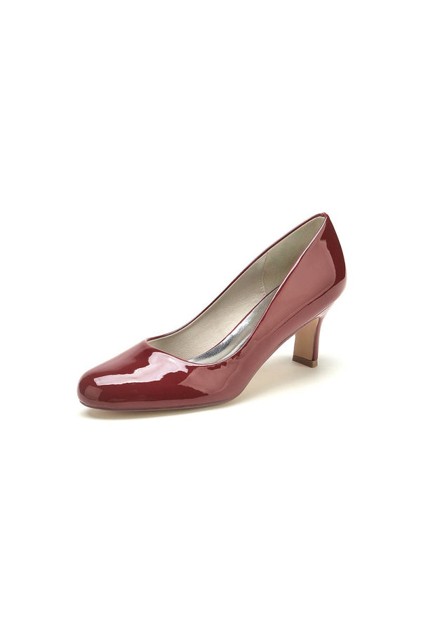 Patent Leather Wedding Block Heels - KissProm