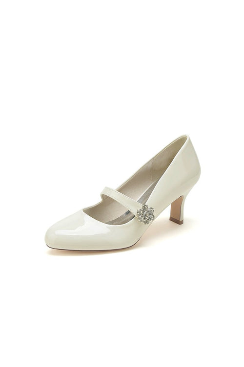 Patent Leather Wedding Chunky Heels - KissProm