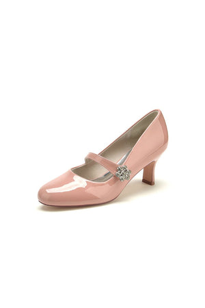 Patent Leather Wedding Chunky Heels - KissProm