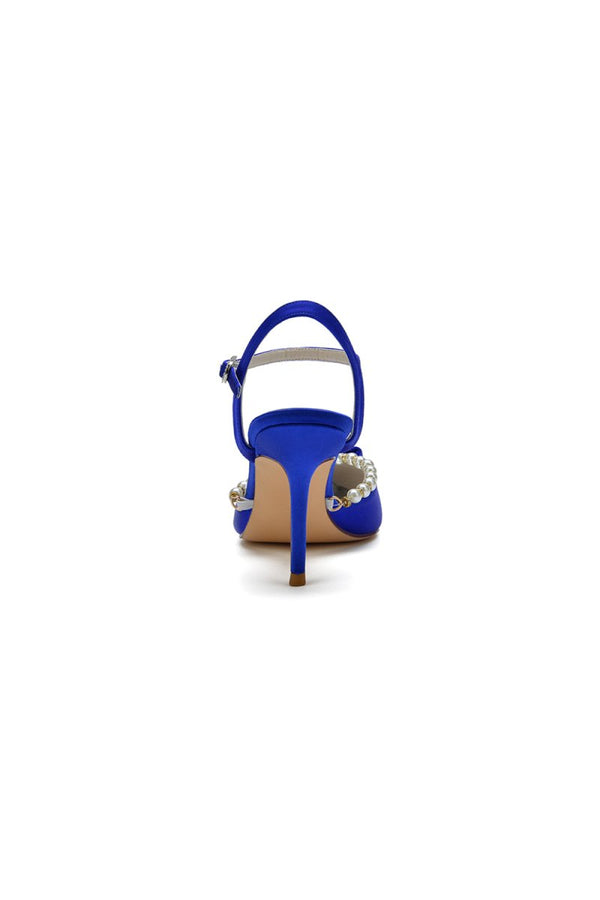 Pearl Cocktail Pointed Toe Buckle Strap Heels - KissProm