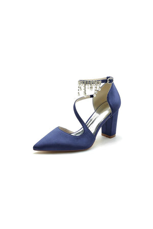 Pearl Tassel Block Heel Sandals - KissProm