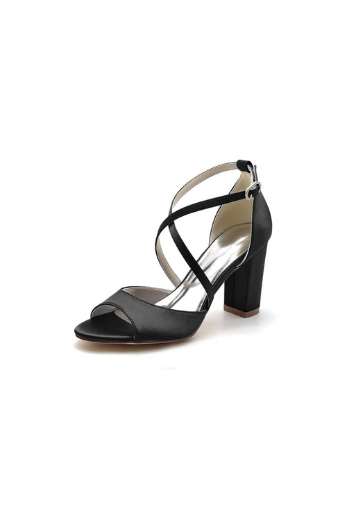 Peep Toe Cross Strap High Heels Party Shoes - KissProm