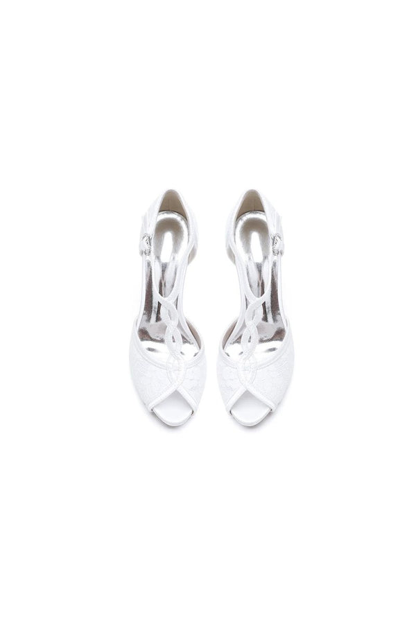 Peep Toe High Heel Shoes Ankle Strap - KissProm
