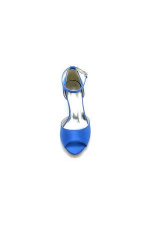 Peep Toe One - strap Buckle Chunky Heel Pumps - KissProm