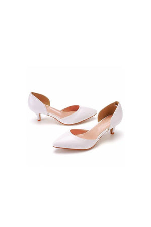 Peep Toe Satin Slip On Shoes High Heel - KissProm