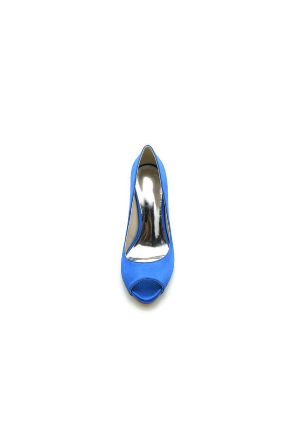 Peep Toe Slip-on Satin Stiletto Heels