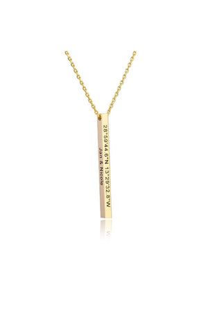 Personalized Gift 3D Bar Dimensional Pendant Necklaces - KissProm