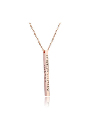 Personalized Gift 3D Bar Dimensional Pendant Necklaces - KissProm