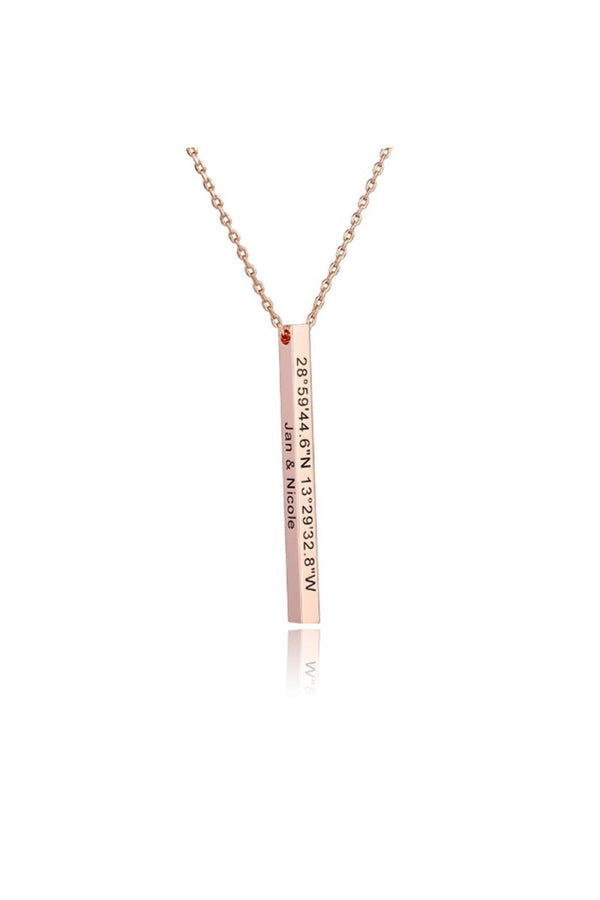Personalized Gift 3D Bar Dimensional Pendant Necklaces - KissProm