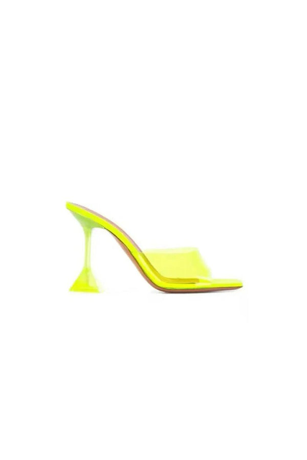 Pink High Heel Naked Mules Sandals - KissProm