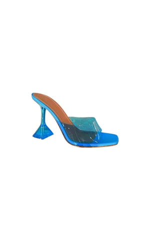 Pink High Heel Naked Mules Sandals - KissProm