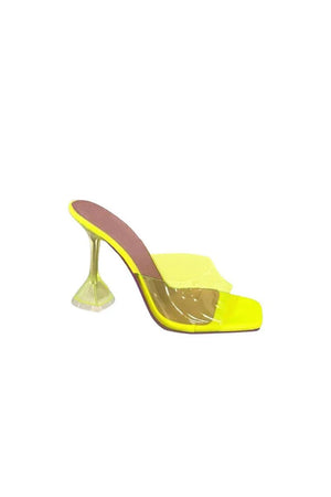 Pink High Heel Naked Mules Sandals - KissProm