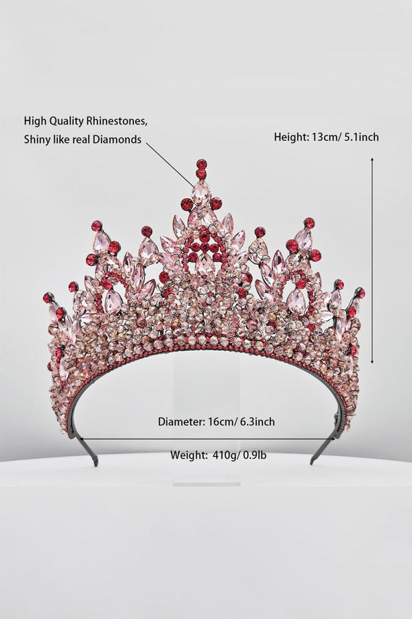 Pink Rhinestone Queen Tiara - KissProm