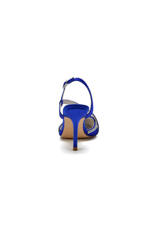 Pointed Toe Ankle Strap Crystal Heels - KissProm