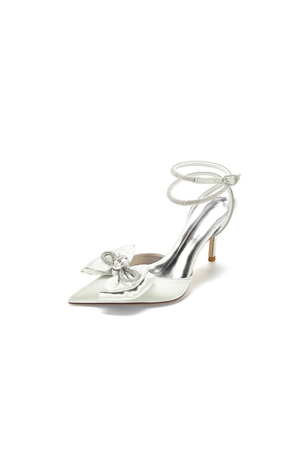 Pointed Toe Heels with Ribbon Bow - KissProm