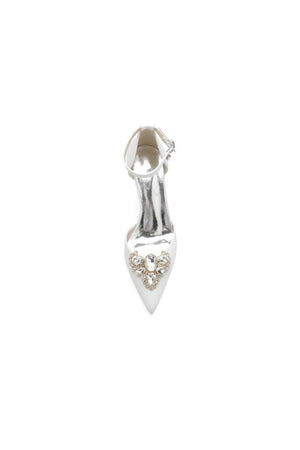 Pointed Toe Glitter Ankle Strap Rhinestone High Heels - KissProm