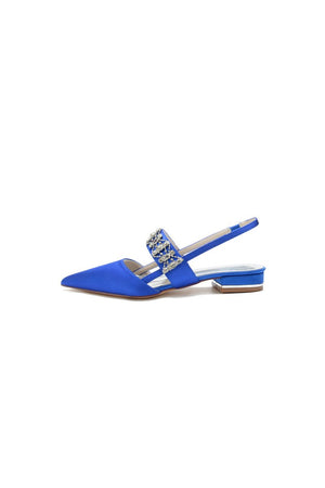 Pointed Toe Rhinestone Beaded Kitten Heels - KissProm