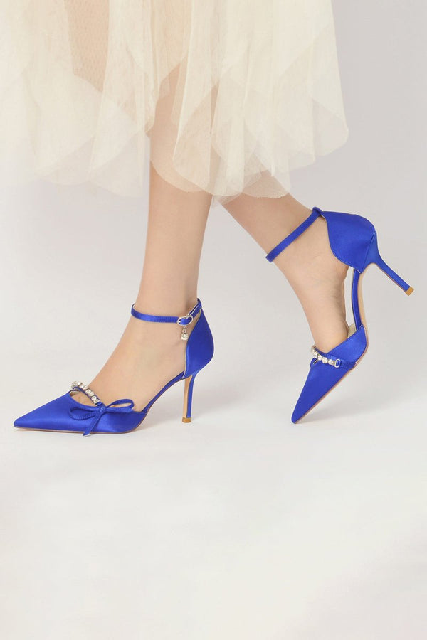 Pointed Toe Party Heels with Bow - KissProm