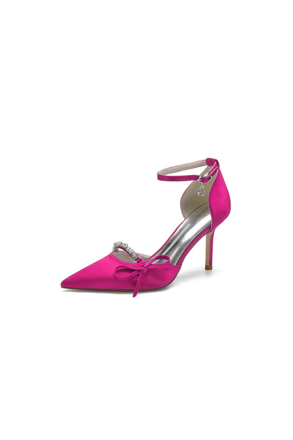 Pointed Toe Party Heels with Bow - KissProm