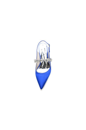 Pointed Toe Stiletto Heels with Rhinestone Strap - KissProm