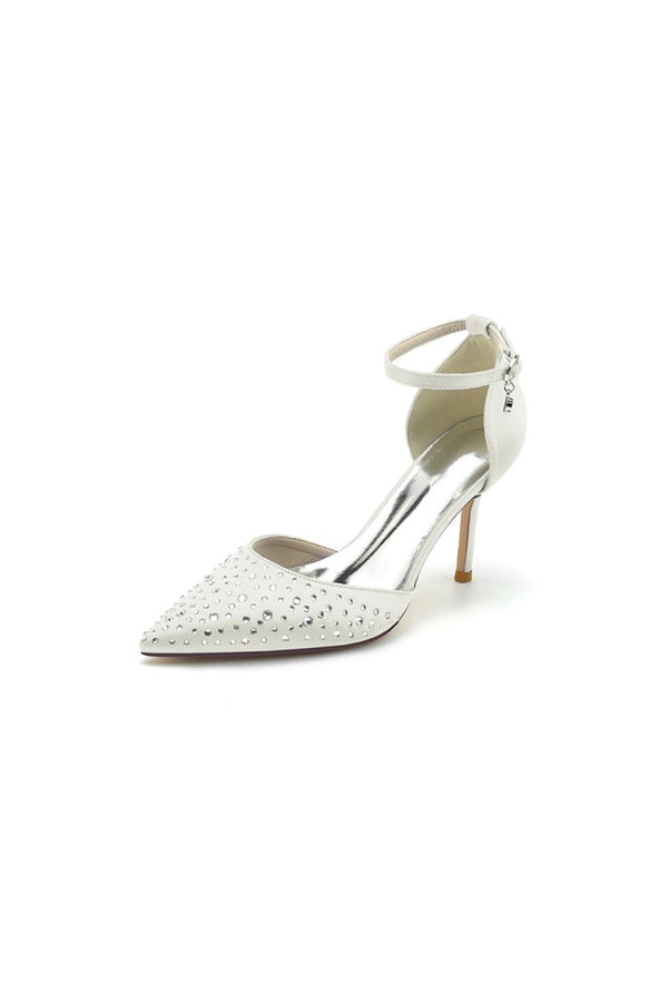 Pointed Toe High Heels with Ankle Strap - KissProm