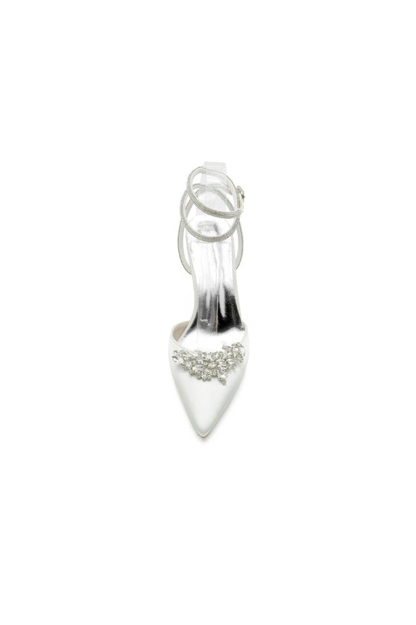 Rhinestone Pointed Toe Stiletto Heels - KissProm