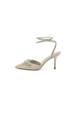 Rhinestone Pointed Toe Stiletto Heels - KissProm