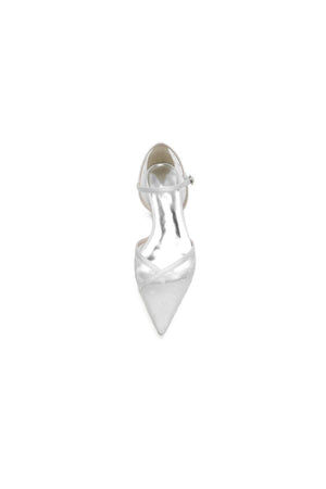 Pointed Toe Strap Buckle Mesh Low Heels - KissProm