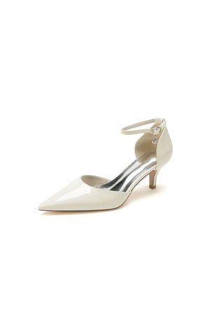Pointed Toe Wedding High Heels with Ankle Strap - KissProm