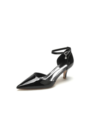 Pointed Toe Wedding High Heels with Ankle Strap - KissProm