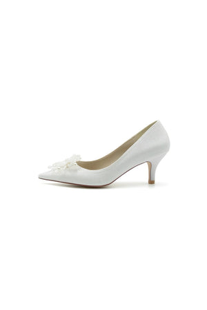 Flower Pointed Toe Wedding Stiletto Heels - KissProm