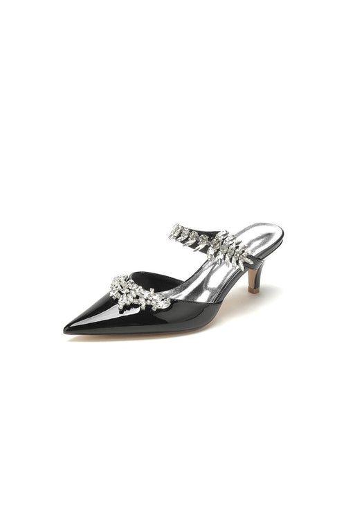 Rhinestone Pointed Toe Wedding Stiletto Heels - KissProm