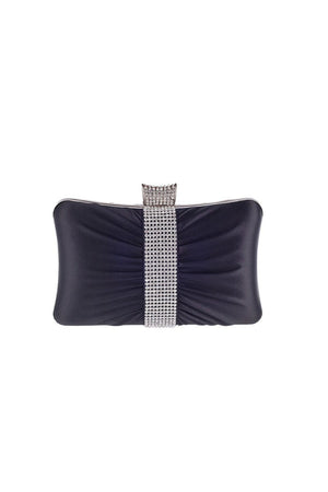 Portable Black Rhinestones Clutch Bag - KissProm