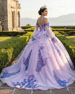 Purple Beaded Sweetheart Evening Party Dress Sequined Ball Gown - KissProm