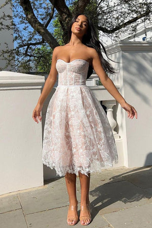 Cecil | Purple Sweetheart A Line Corset Party Dress With Applique