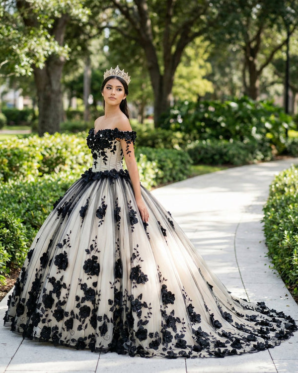 Red Off The Shoulder Tulle Quinceanera Dresses With Lace Appliques - KissProm