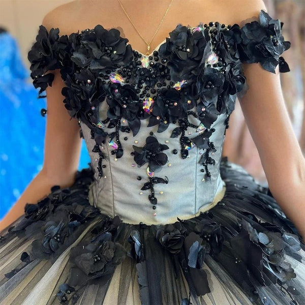 Red Off The Shoulder Tulle Quinceanera Dresses With Lace Appliques - KissProm