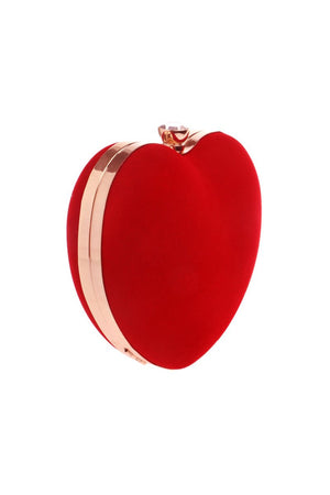 Red Velvet Heart Handbag - KissProm