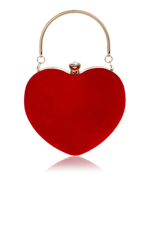 Red Velvet Heart Handbag - KissProm