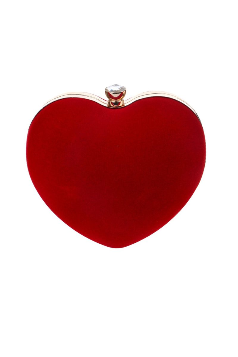 Red Velvet Heart Handbag - KissProm