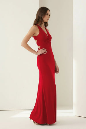 Reed | Pink - Halter Mermaid Pleated Open Back Long Prom Dresses - KissProm
