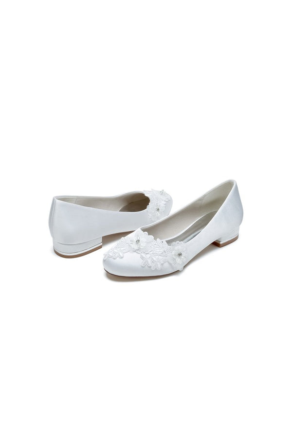 Retro Low Heel Shoes with Lace - KissProm