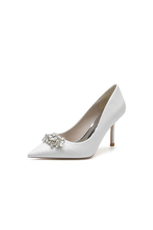 Rhinestone Beaded Glitter Pointed Toe Stiletto Heels - KissProm