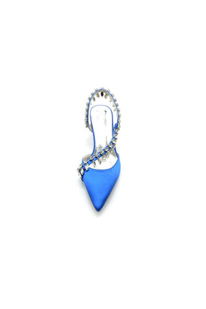 Rhinestone Beaded Pointed Toe High Heels - KissProm