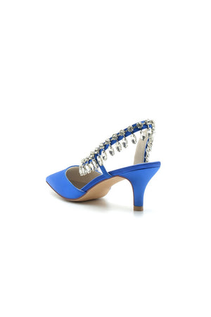 Rhinestone Beaded Pointed Toe High Heels - KissProm