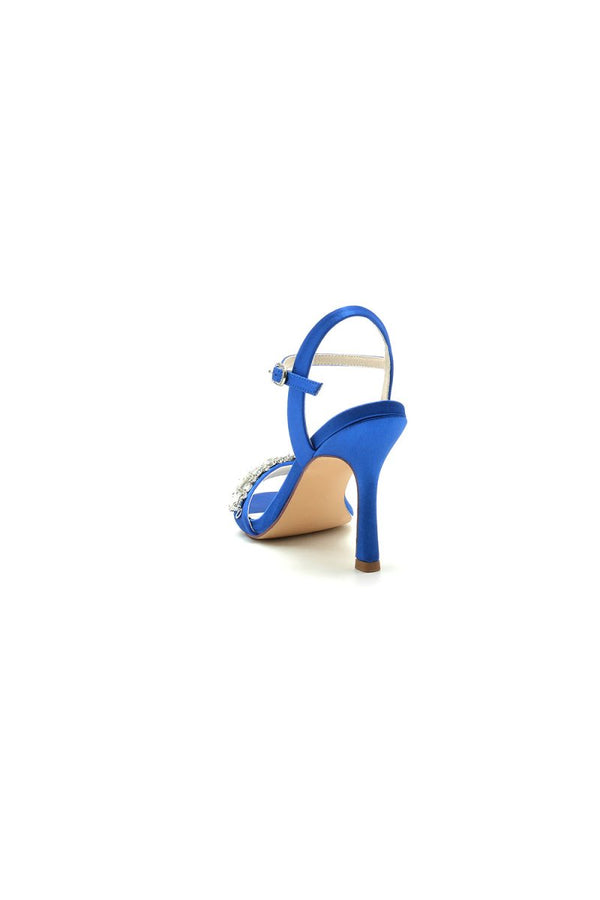 Rhinestone Open Toe Stiletto Heels - KissProm