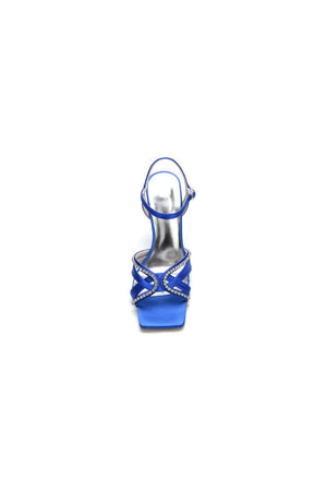 Rhinestone Open Toe Stiletto Heels - KissProm