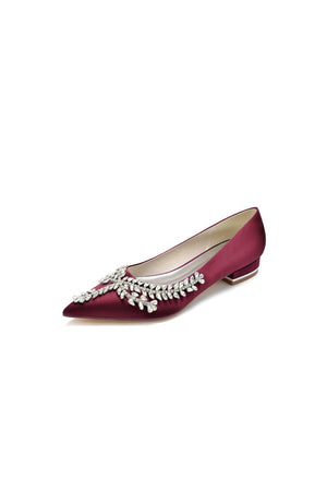 Rhinestone Pointed Toe Kitten Heels - KissProm